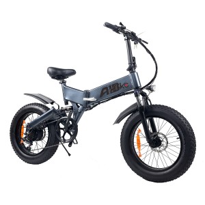 20” Electric Foldable Fat Bike 48V 500W Rear Brushless Motor Shimano 7SP Pedal Assisted Snow Bike Soft Tail Shock Absorber